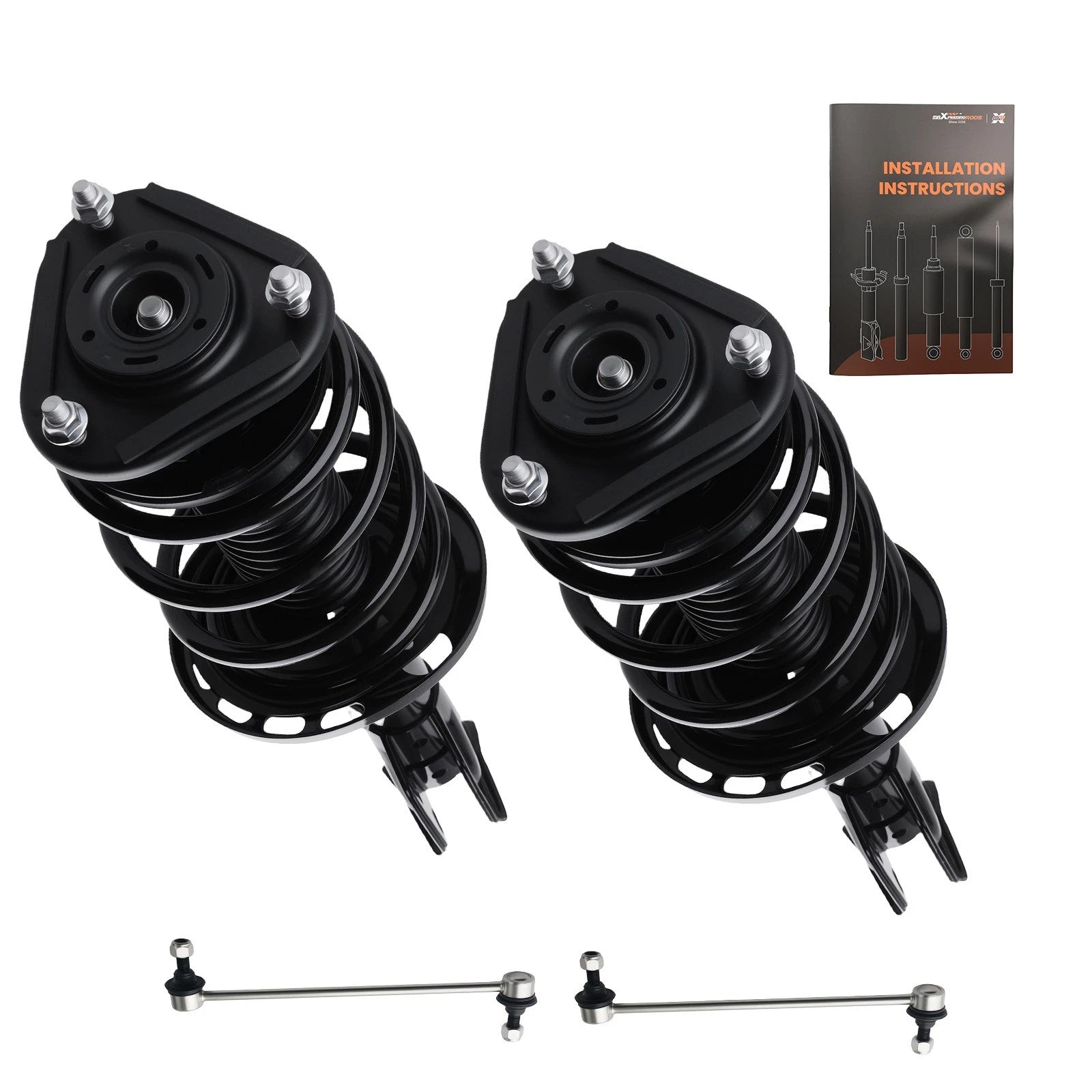 Front Struts w/ Coil Spring & Sway Bar End Links for Toyota Corolla (2014–2019)