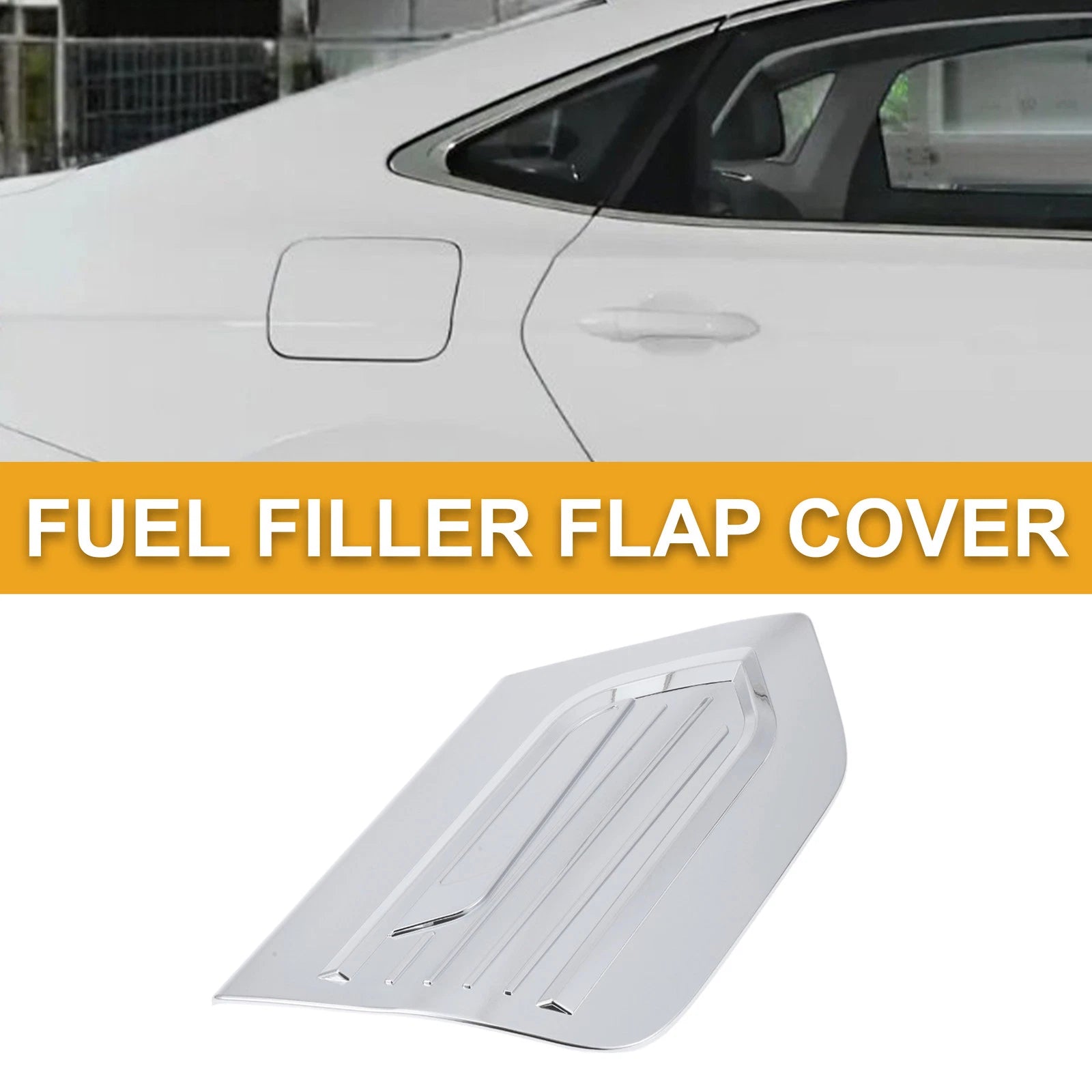 Fuel Tank Door Cap for Honda Fit (2021–2025) Chrome Silver Tone