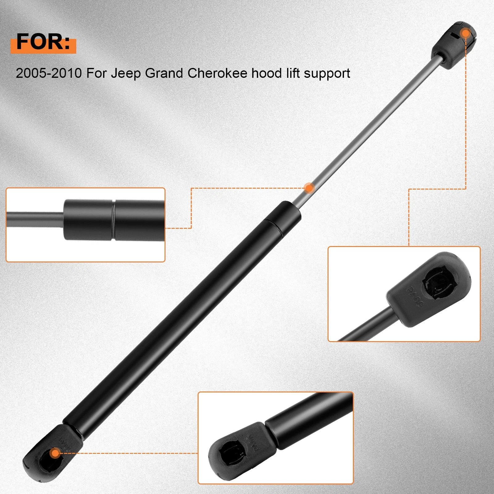 2X Front Hood Lift Support Shocks for Jeep Grand Cherokee (2005–2010)
