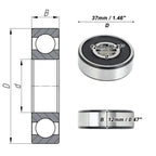 Deep Groove Ball Bearing 12x37x12mm for Scooter Skateboard (6301VV)