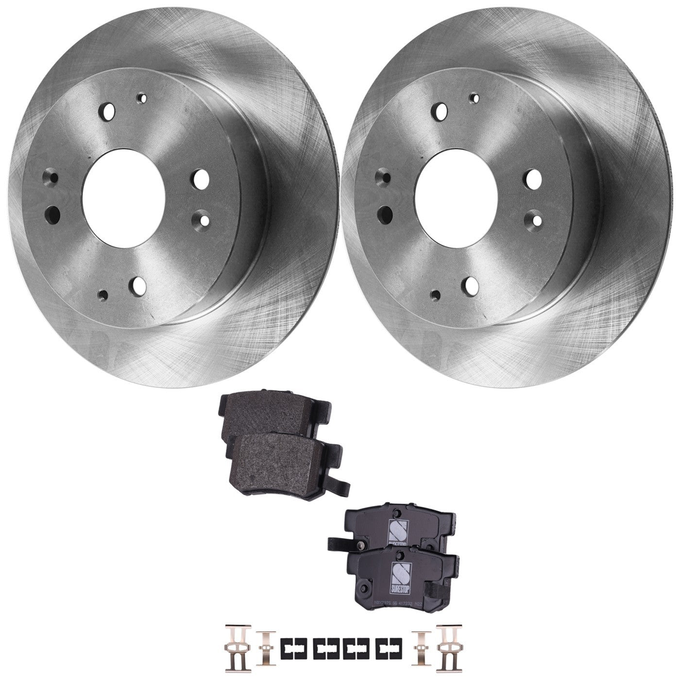 Brake Rotor and Pad Kit for Honda Accord (1998–2002) Rear Solid FWD
