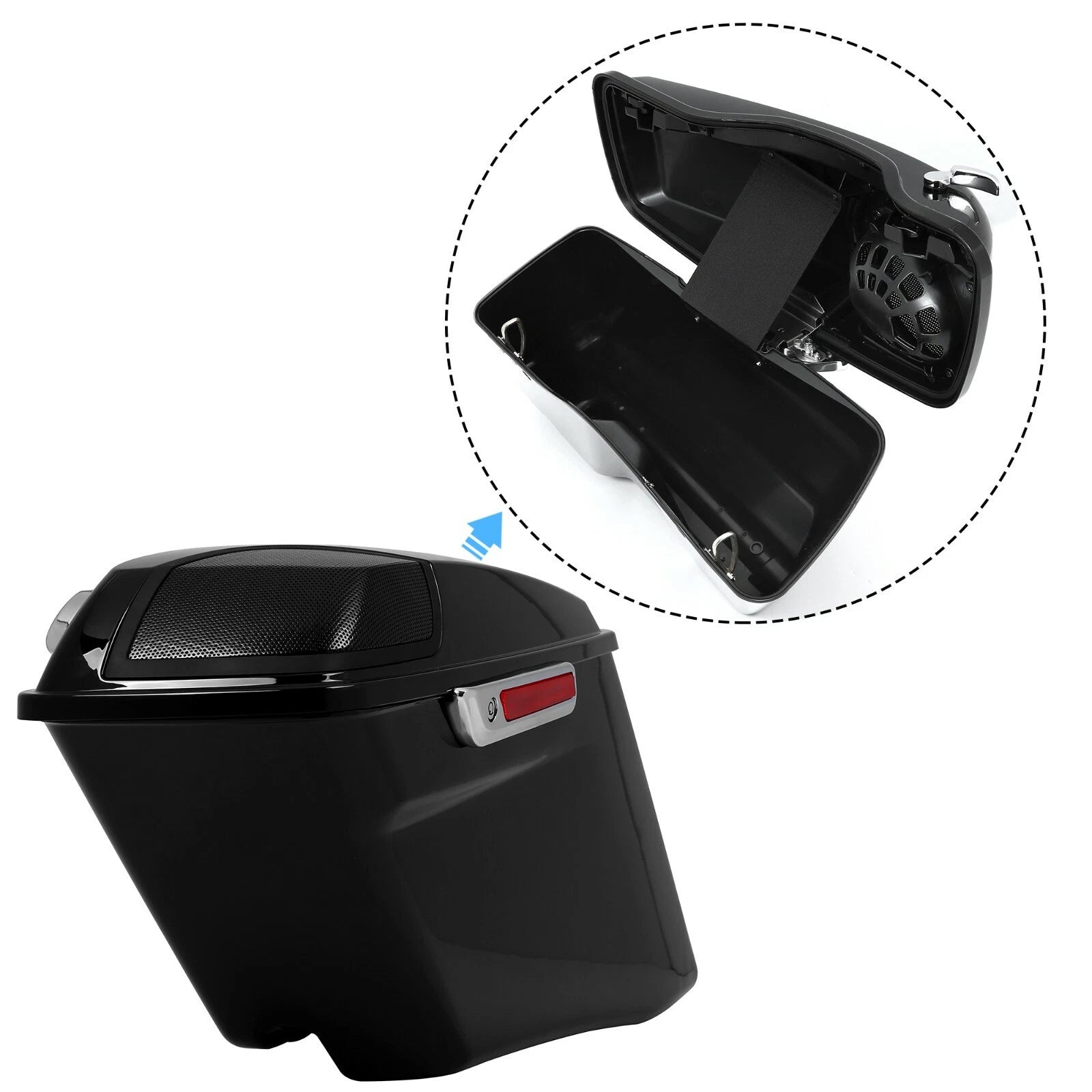 4" Extended Hard Saddlebags with 5x7" Speakers for Harley CVO Street Road Glide (2014–2024)