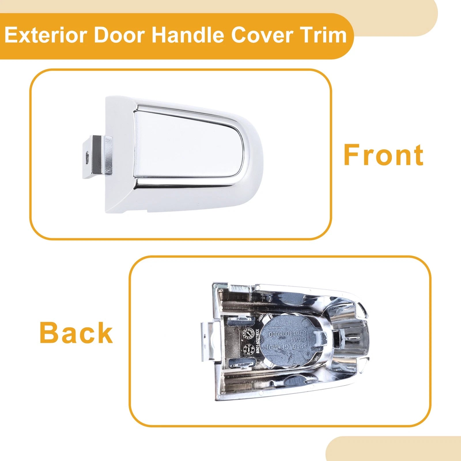 Exterior Door Handle Cover Trim for Chevrolet Malibu (2016–2018) White ABS