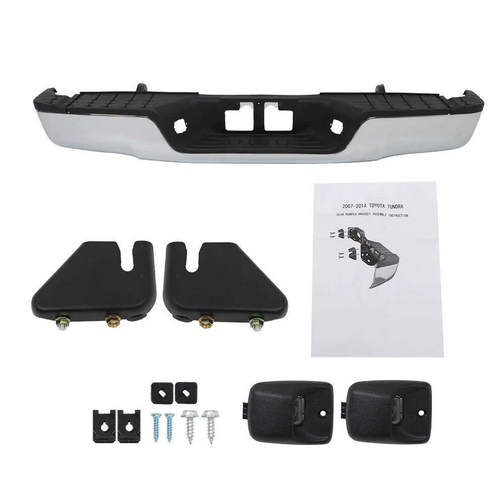 Chrome Rear Bumper for Toyota Tundra (2007–2013) - Complete with Hardware