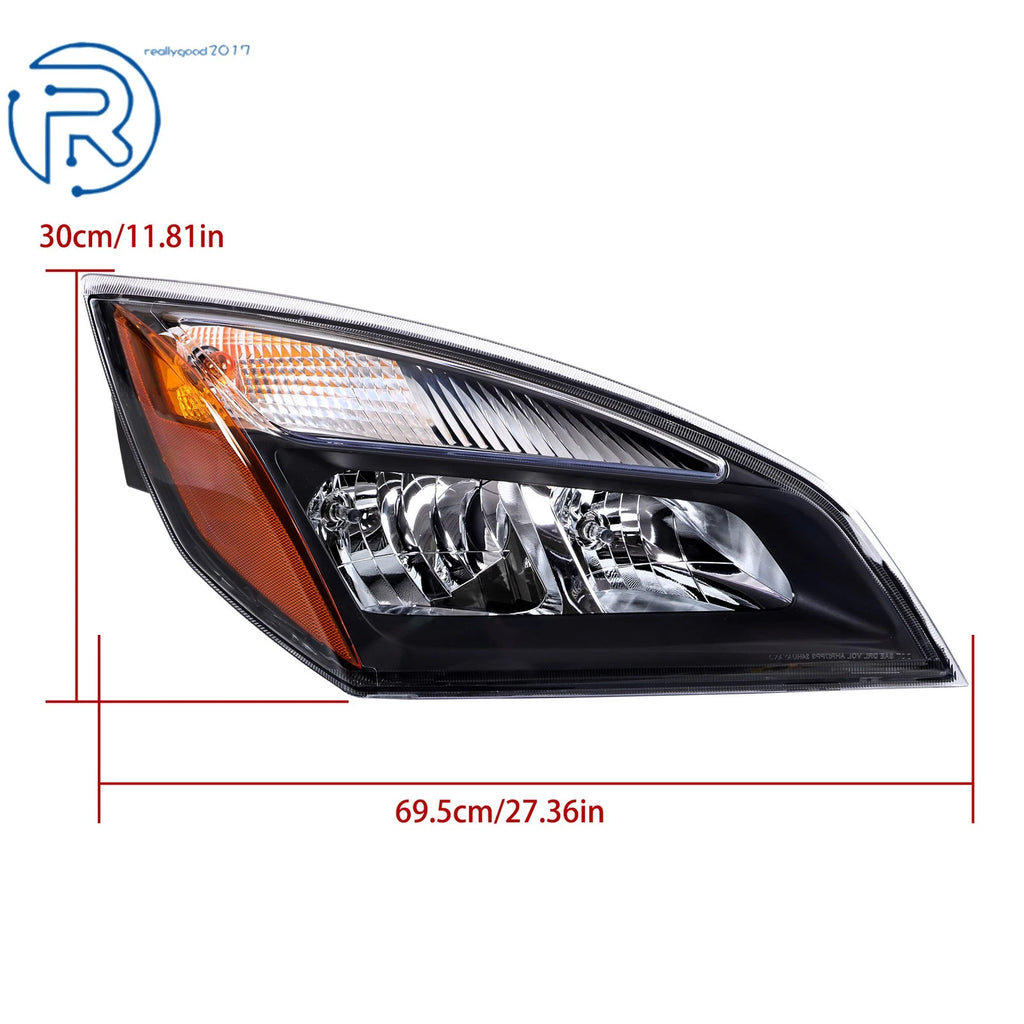 Right Headlamp with Bulb A6601512003 for Freightliner Cascadia (2018–2023)