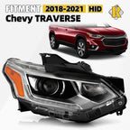 HID Headlight w/LED DRL Projector for Chevy Traverse (2018–2021)