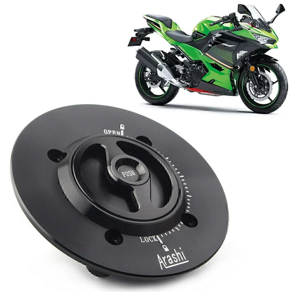 Black Gas Fuel Cap Tank Cover for Kawasaki Ninja 400 (2018-2021)
