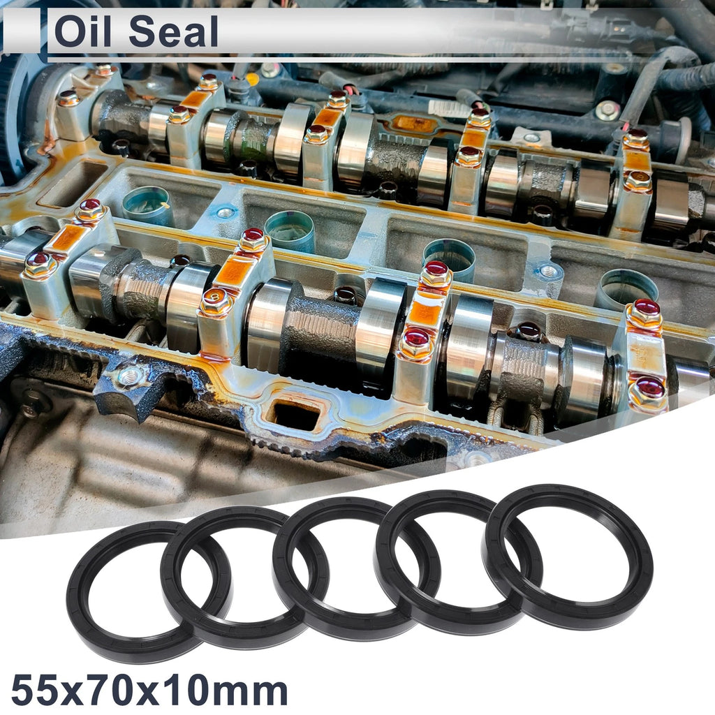 Set of 5 Oil Seal Rotary Shaft Seal NBR Rubber 55x70x10mm