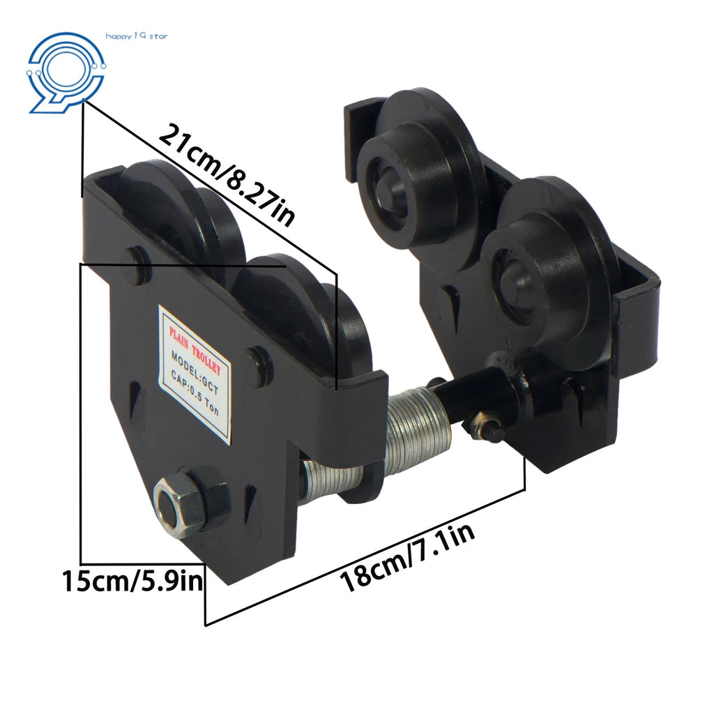 Double Wheel I-Beam Trolley for Adjustable 55-135mm (1100 lbs/0.5 Ton)