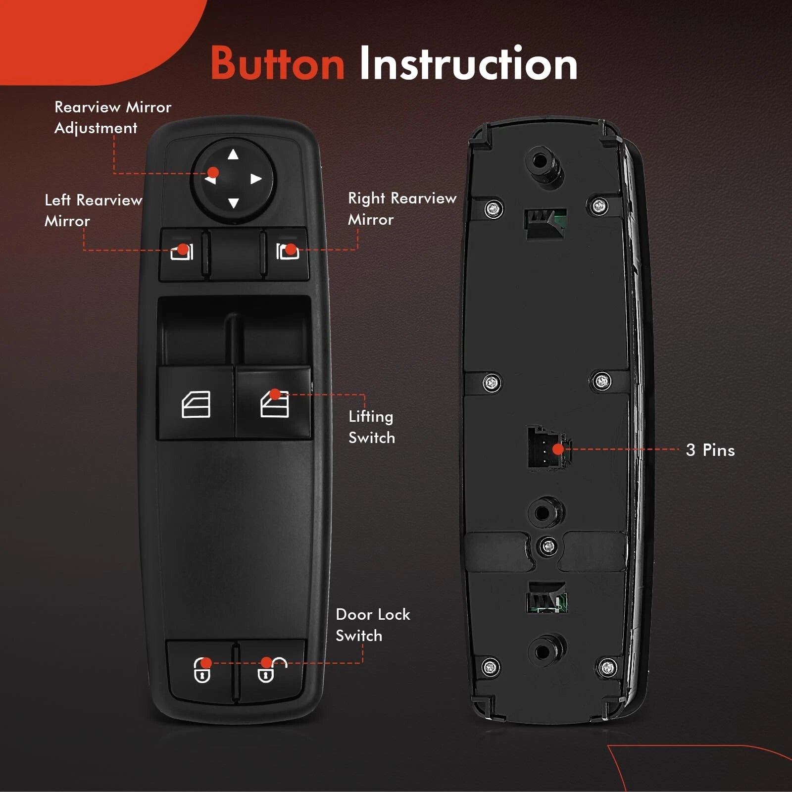 Power Window Switch for Mercedes-Benz A160 A180 (2000-2005)