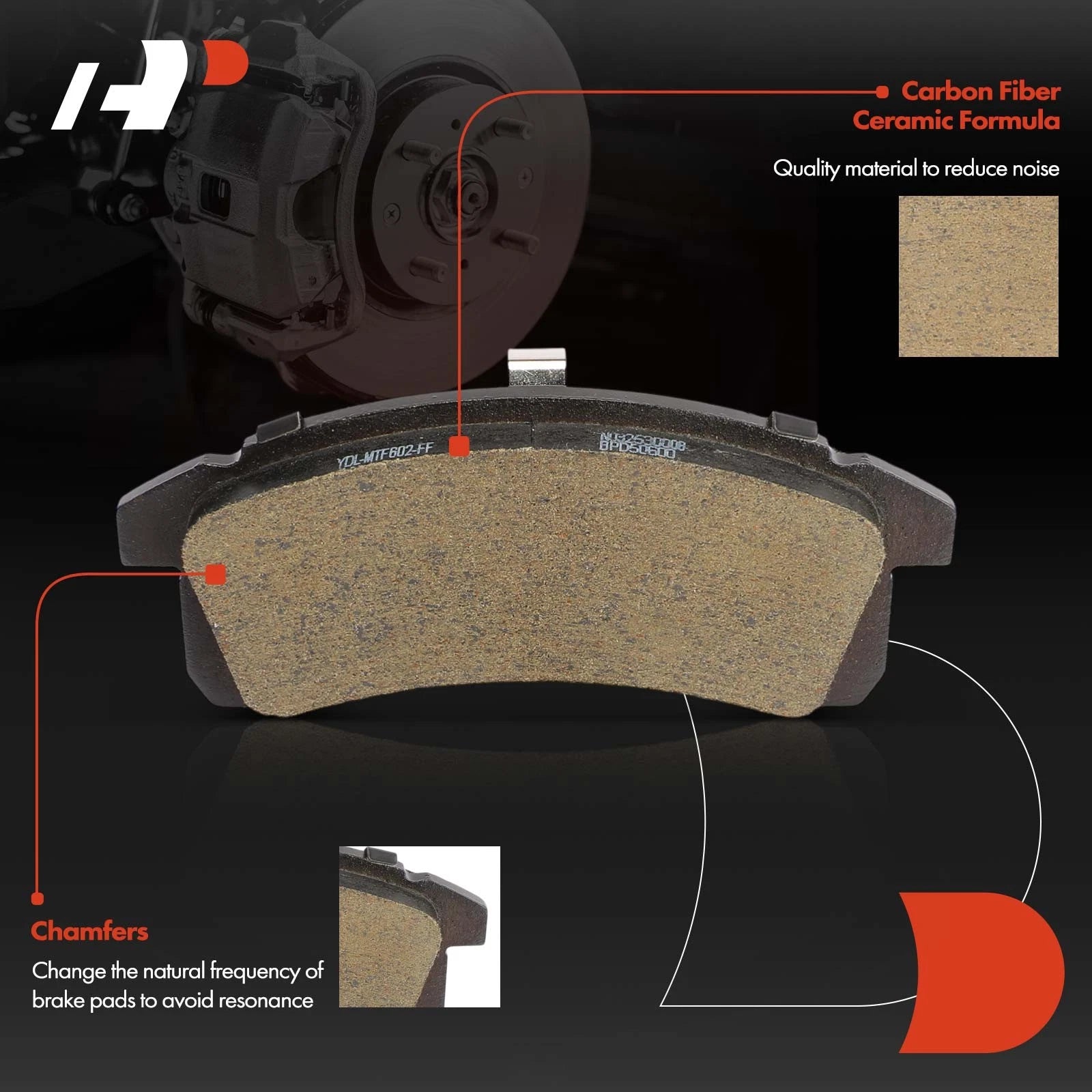Set of 4 Front Ceramic Brake Pads for Chevrolet Cavalier Pontiac Sunfire