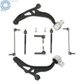 Set of 8 Front Lower Control Arms Sway Bars Tie Rods for Lincoln MKT Ford Flex (2013–2017)