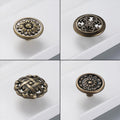 Set of 10 Antique Round Pull Handles for Cabinet Drawer