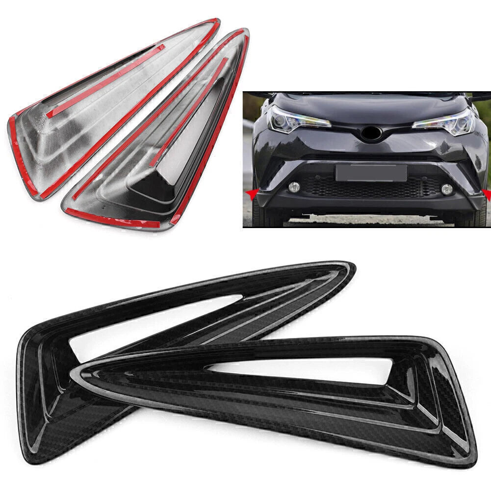 Carbon Fiber Look Front Fog Lamp Light Cover Trim for Toyota CHR (2016–2018)