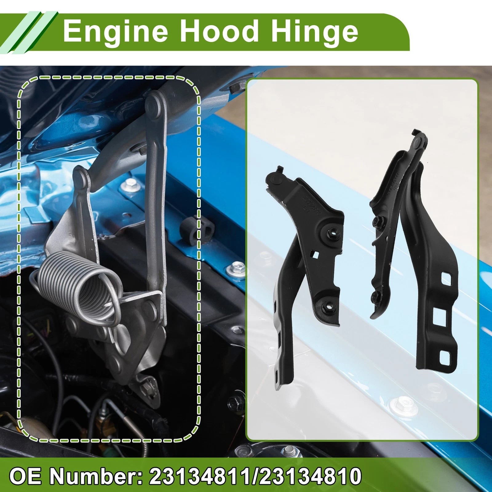 Hood Hinges for Chevrolet Malibu (2016–2023) No. 23134811, 1 Pair