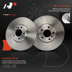 Set of 2 Front Disc Brake Rotors & Ceramic Pads for BMW 550i (2011–2016)