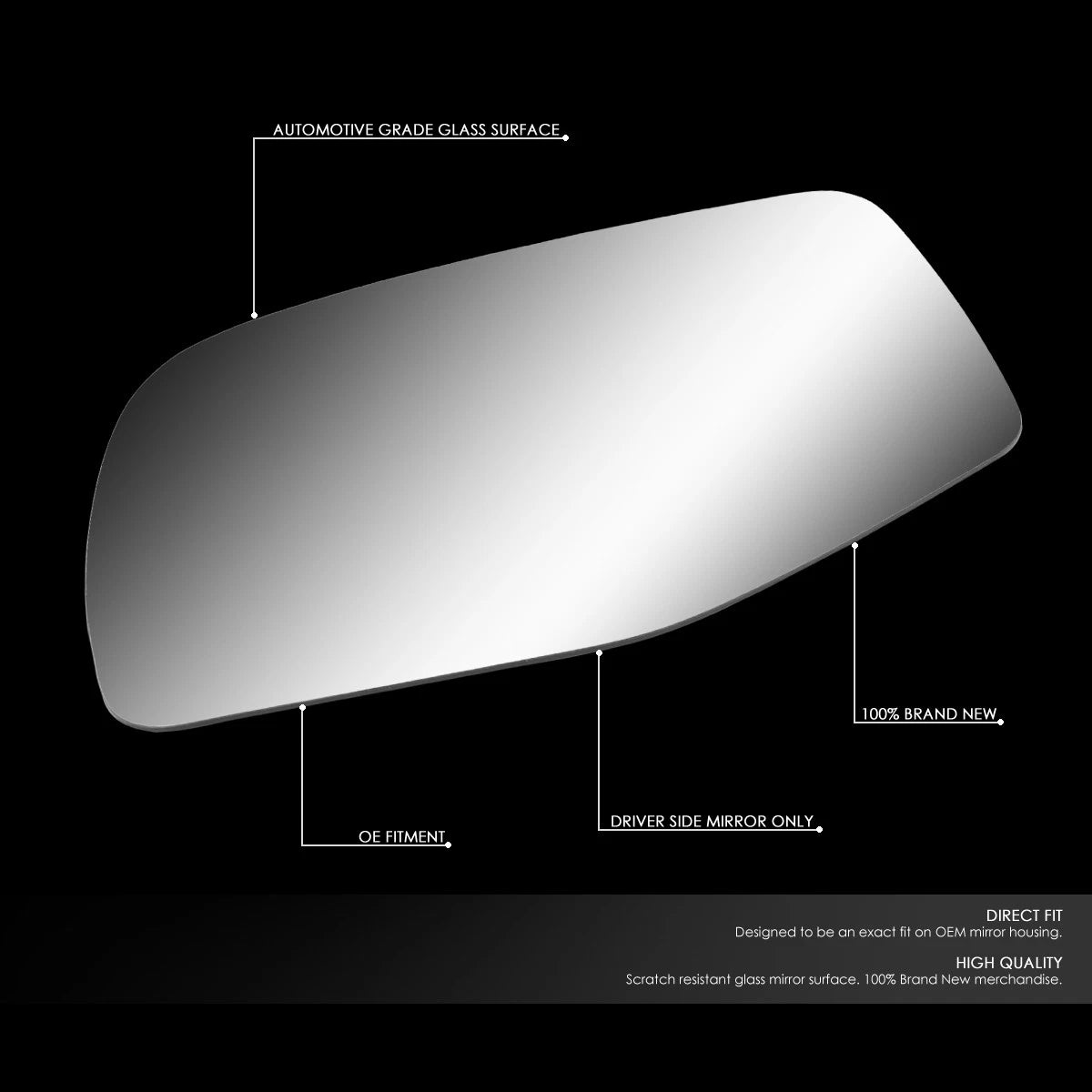 Left Side Rear View Mirror Glass for Ford Aerostar/Super Duty (1990–1997)