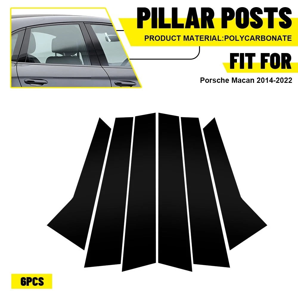 Glossy Black Pillar Posts Trim for Porsche Macan (2014–2022)
