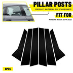 Glossy Black Pillar Posts Trim for Porsche Macan (2014–2022)