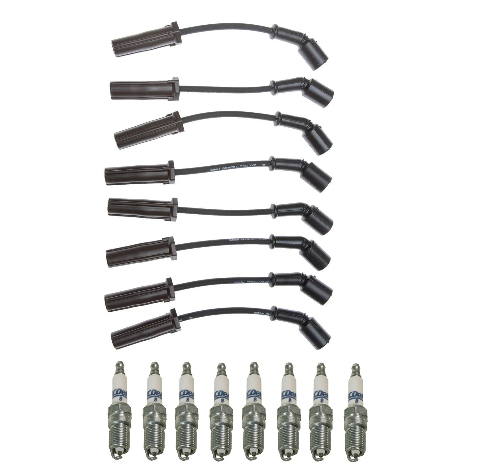Pro Ignition Wire Set & ACDelco Rapidfire Spark Plugs Kit for Chevy Cadillac V8