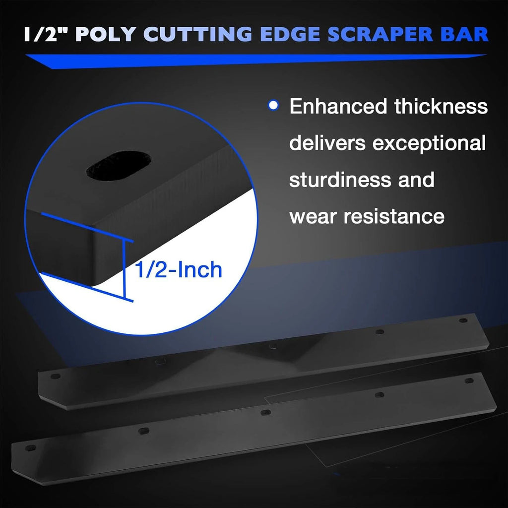 2-Pack Poly Cutting Edge Scraper Bar for John Deere 54" Snow Plow