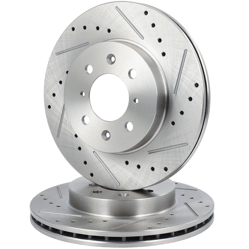 Front Drilled Slotted Brake Rotors for Honda Civic (1997–2001) Acura Integra