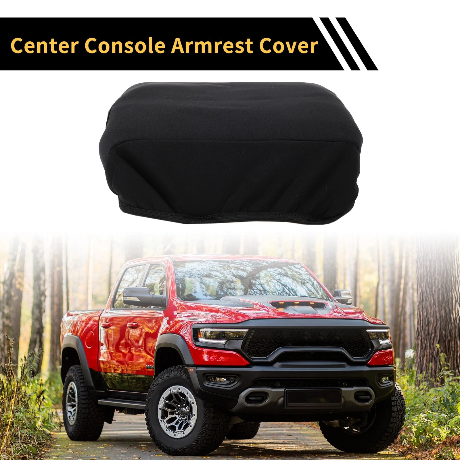 Center Console Lid Armrest Cover for Ford F-150 (2015–2020) Soft Foam Black