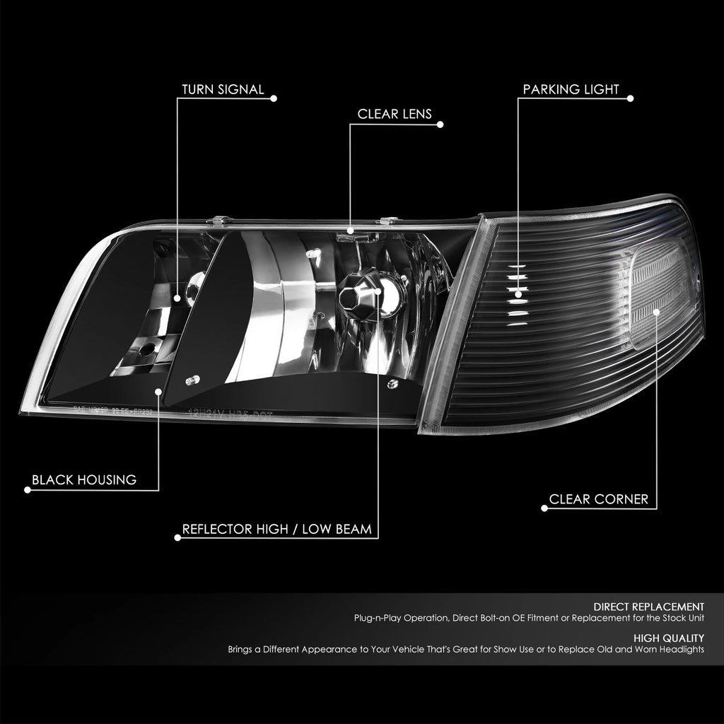 Clear Corner Signal Lamps for Ford Crown Victoria (1998–2011)