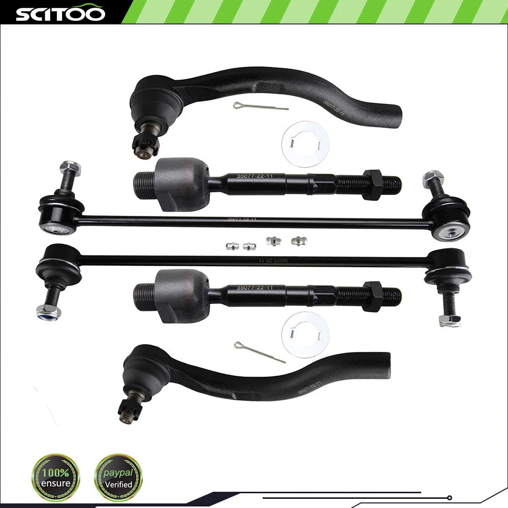 Set of 2 Front Inner Outer Tie Rod Ends for Acura ILX (2013–2022) & Honda Civic (2012–2015) ES800912