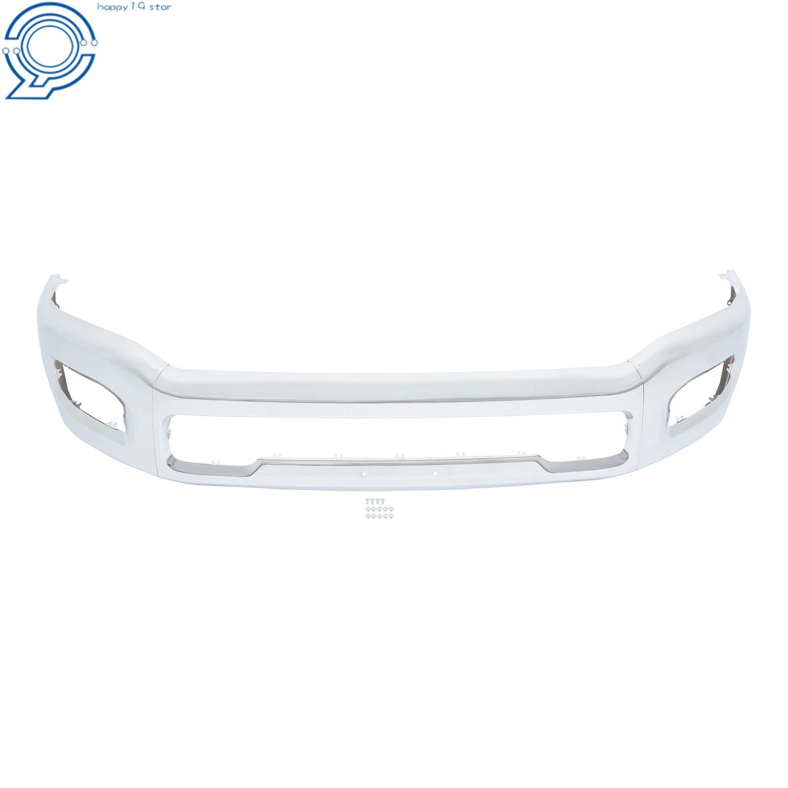 Front Bumper for RAM 2500 3500 (2019–2024) Black/Chrome Steel with Fog Holes