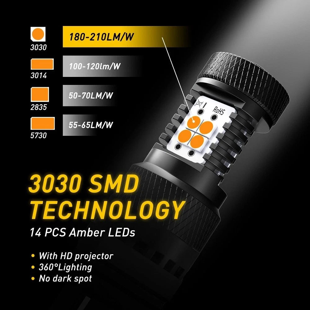 2X 3157 LED Front Turn Signal Parking Light Bulbs for