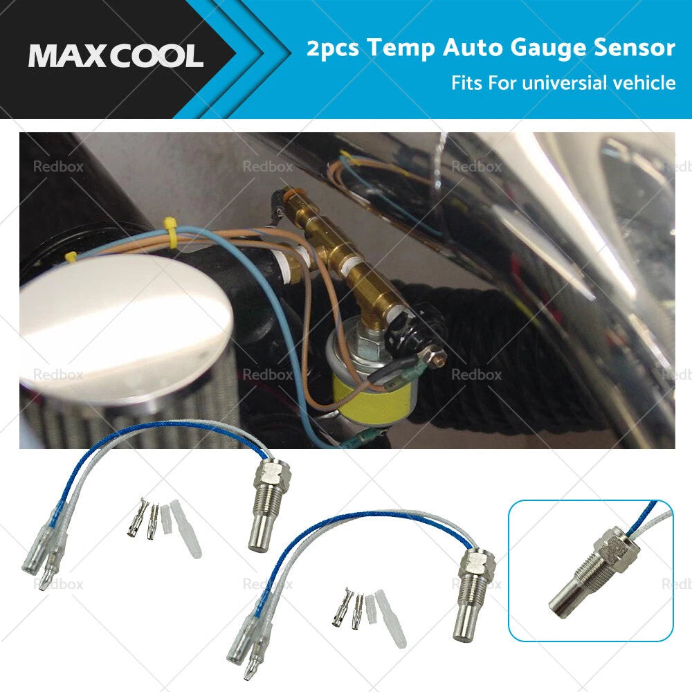 2X Oil Water Temp Sensor Unit Sender Gauge 1/8 NPT