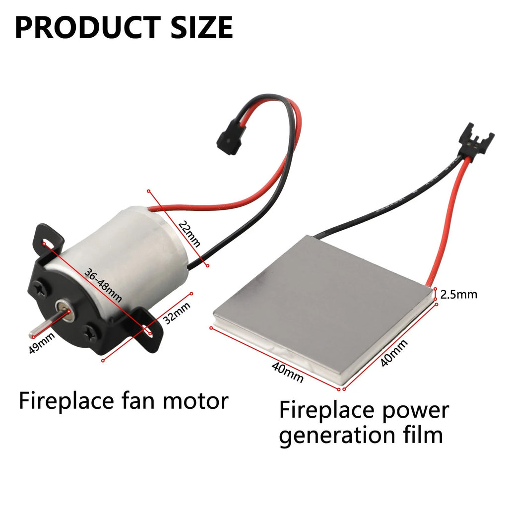 Fireplace Fan Motor & Accessories Set for Stove Blower