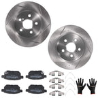 Set of 4 Rear Brake Rotors and Pads for Toyota Prius (2010–2022)