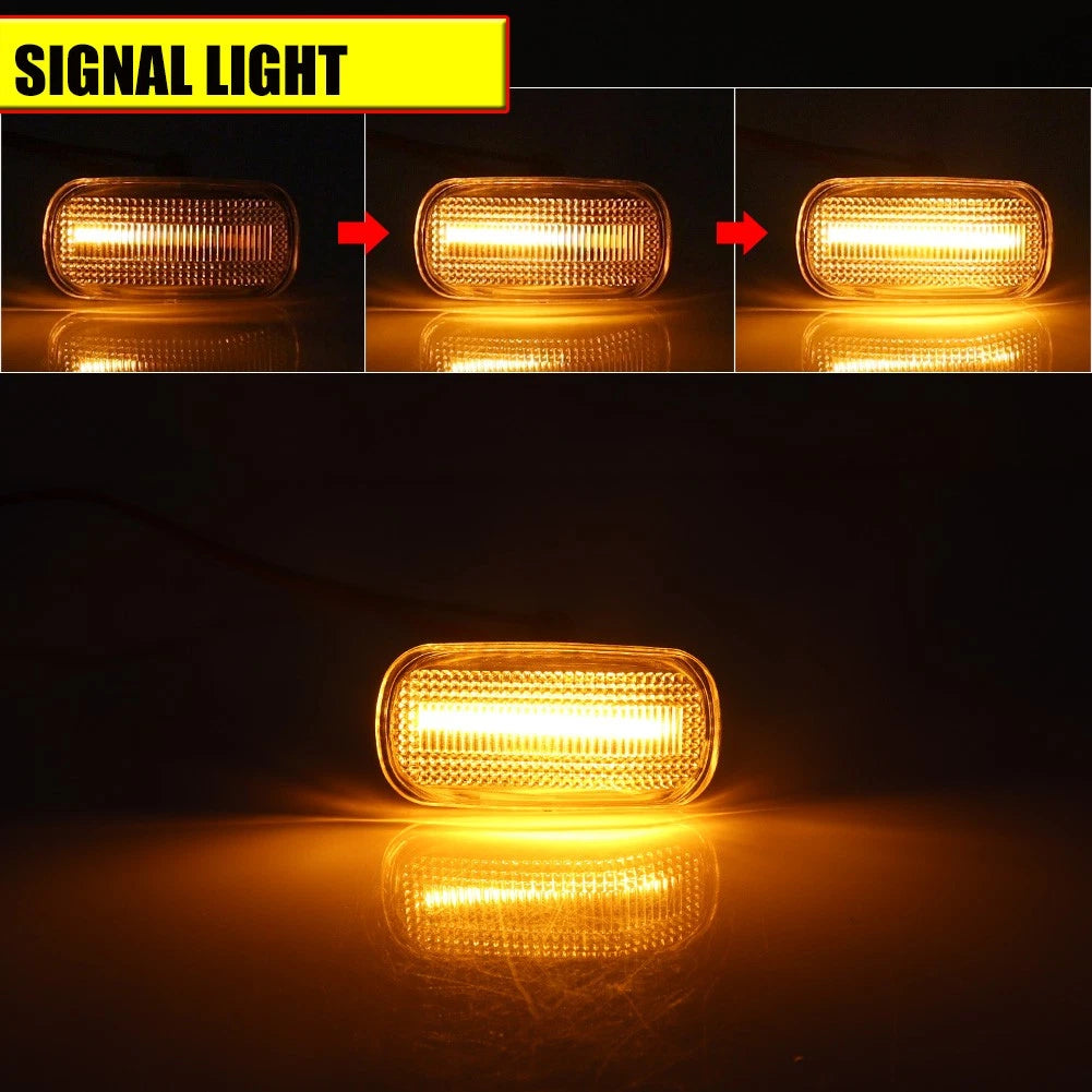Sequential Amber LED Clear Side Marker Lights for Honda Civic, Acura RSX, Integra