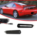 2X Smoke White LED Rear Bumper Side Marker Lights for Nissan 300ZX (1990–1996)