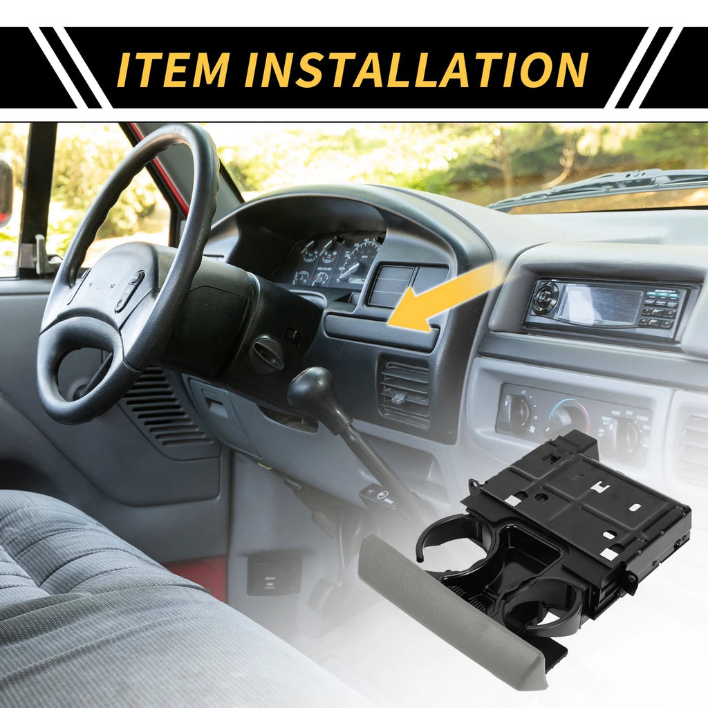 Cup Holder for Ford F-250 F-350 (2005–2007) Coin Bottle Holder Gray