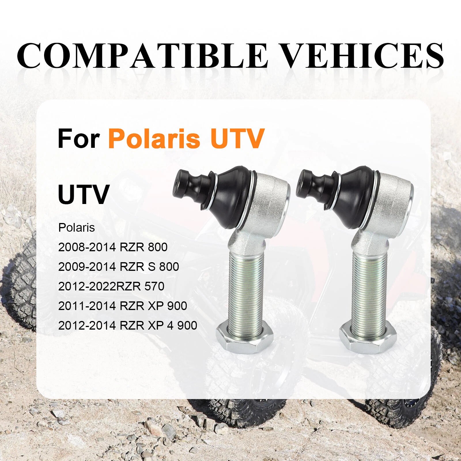 Set of 2 Adjustable Ball Joints for Polaris RZR 570/800/S 800/XP 900/XP 4 900