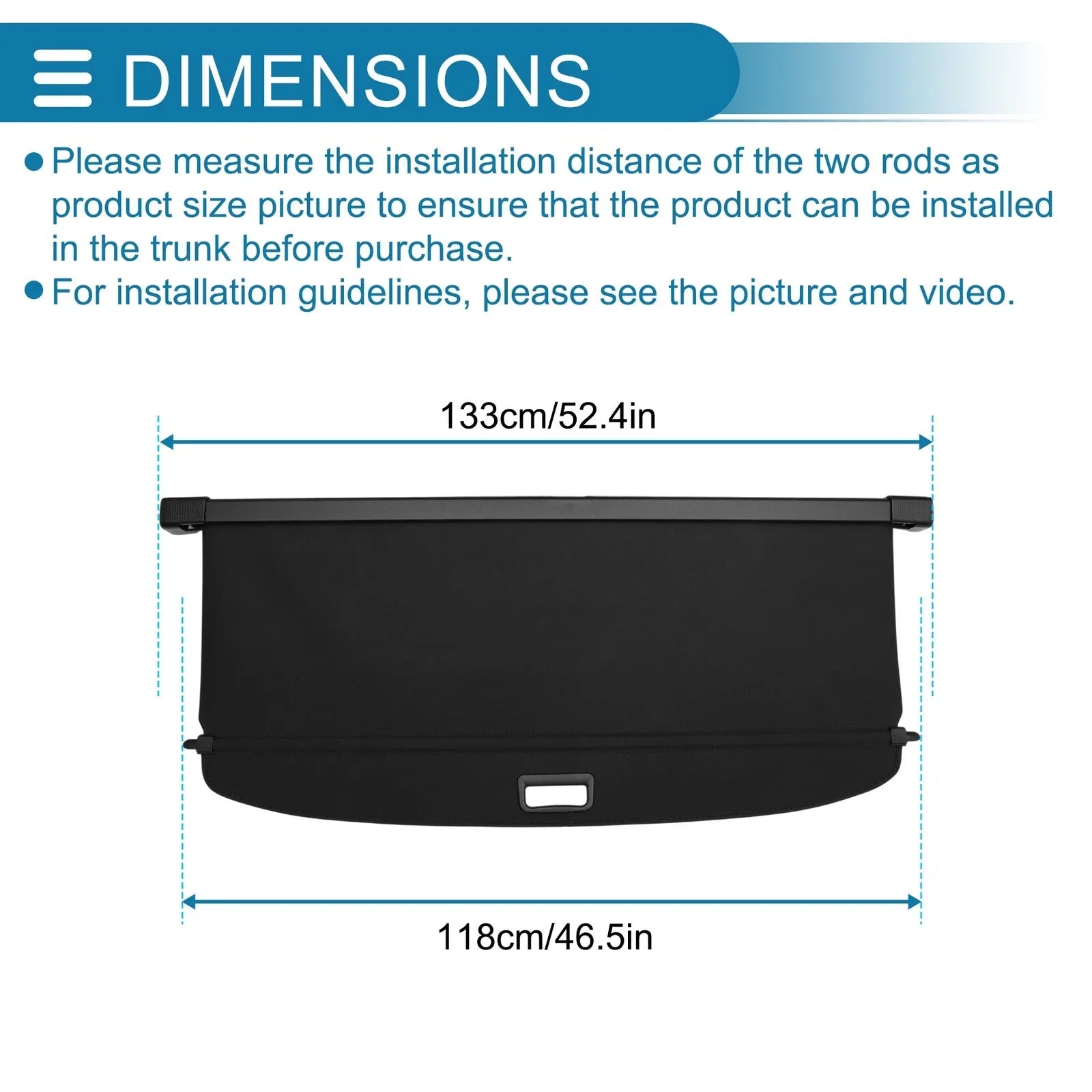 Retractable Cargo Cover for Dodge Durango 2011-2025 Rear Trunk Shelf