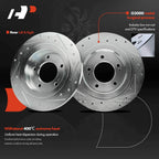 Set of 2 Rear Drilled Brake Rotors & Ceramic Pads for Hyundai Sonata