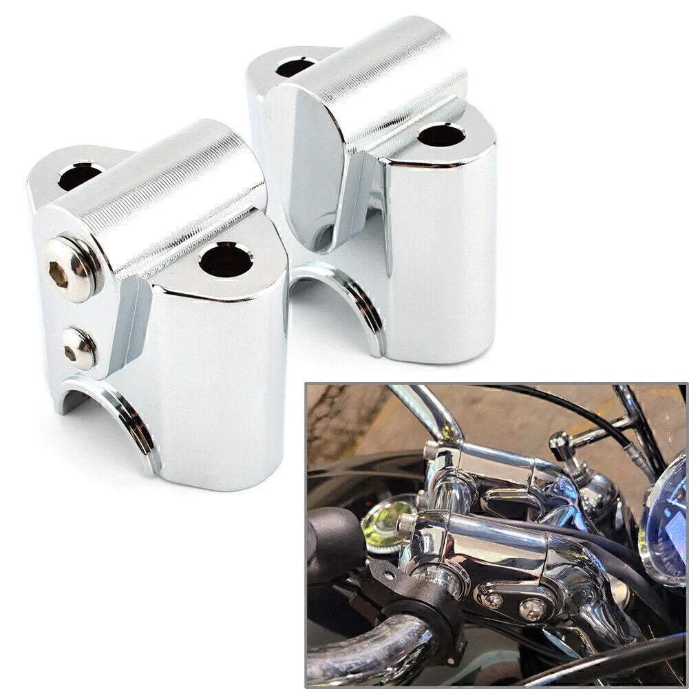 Chrome Handlebar Risers Lift Clamp Adapters for BMW R 18 Classic (2022-2023)