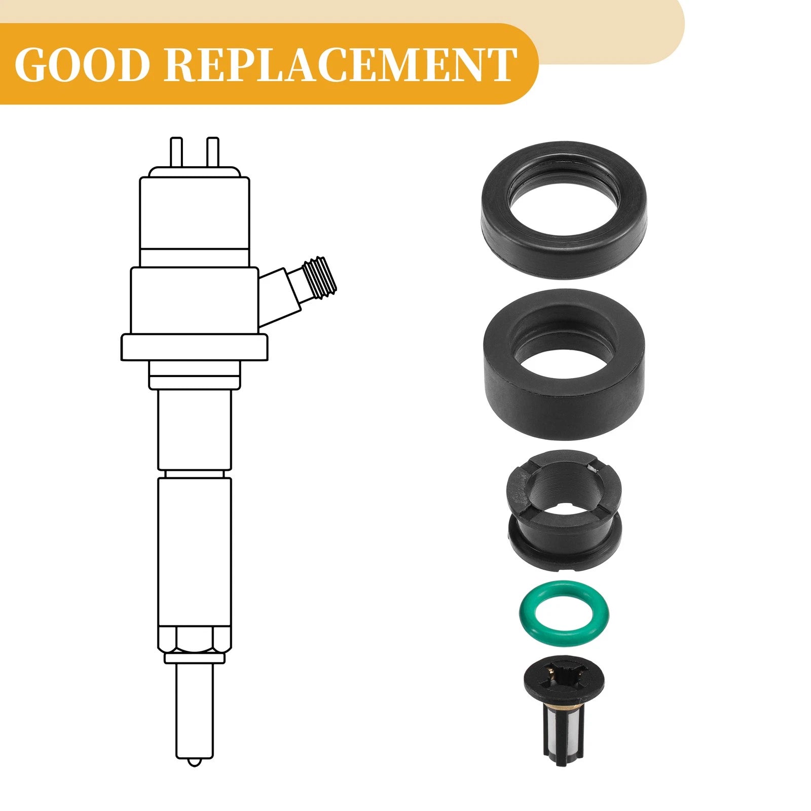Set of 4 Fuel Injector Seal O Rings for Honda (1985–2002) NBR Rubber