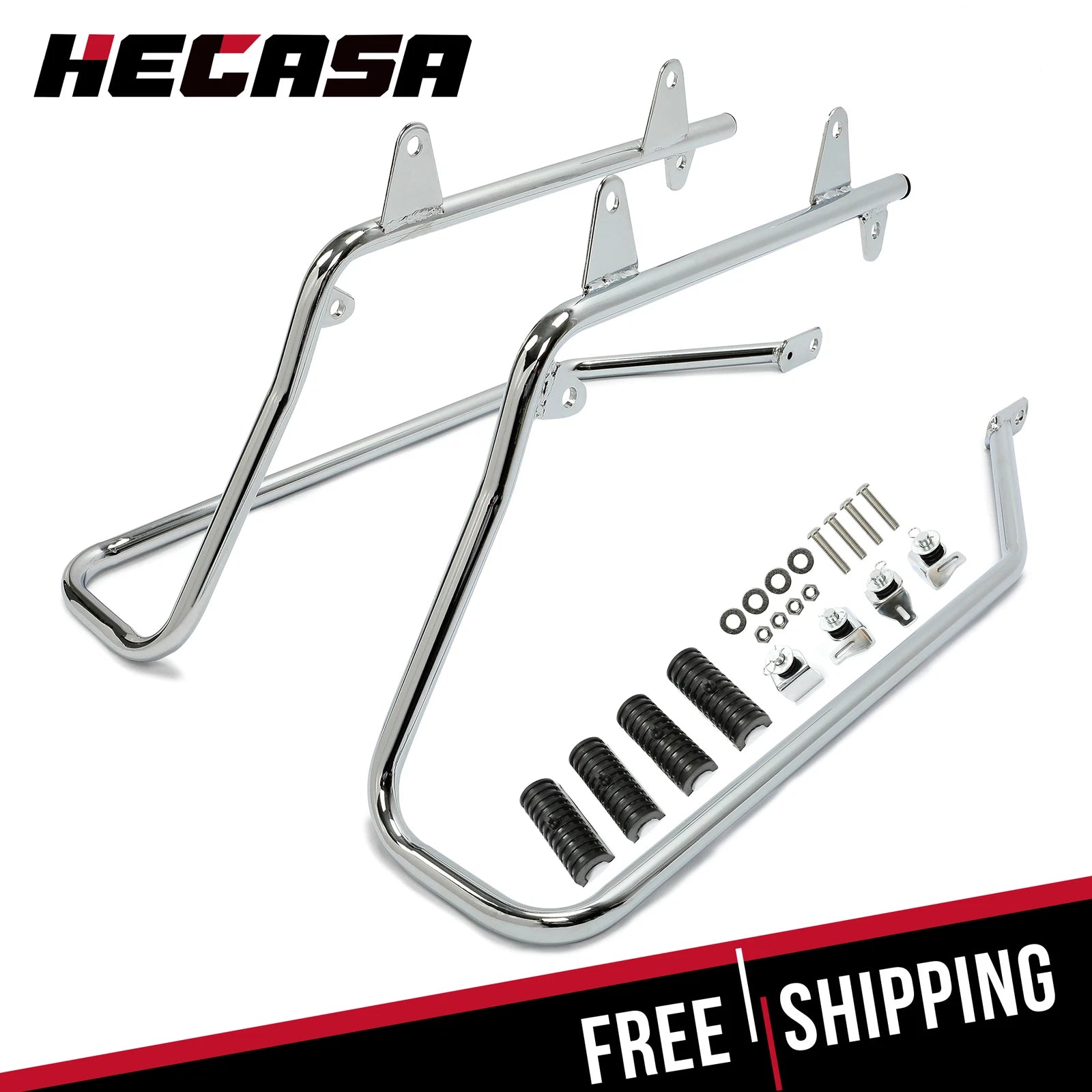 Chrome Saddle Bag Conversion Brackets for Harley Davidson Heritage Softail (1984–2017)