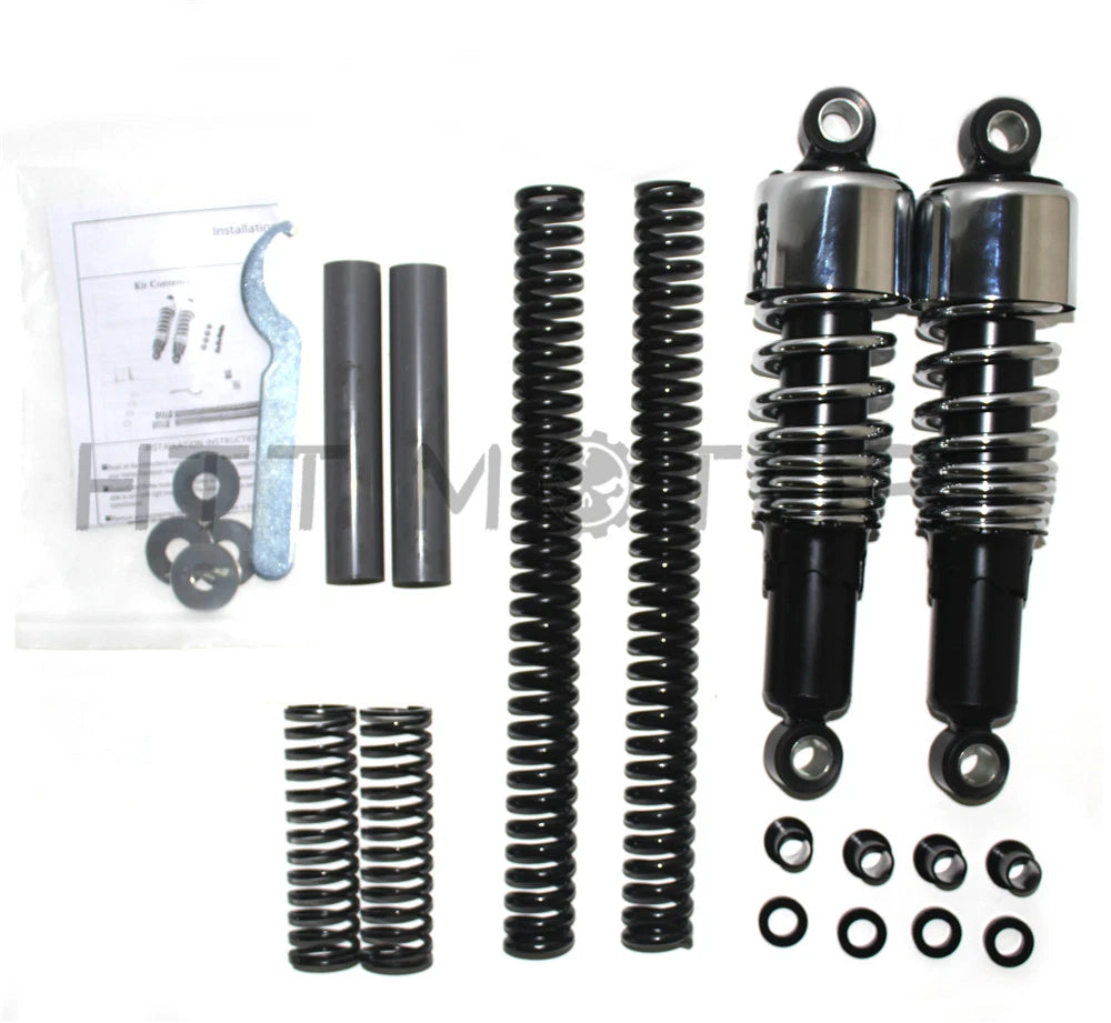 Chrome Slammer Lowering Kit Fork Spring Shock Absorber for Harley Dyna FXD (1991–2005)