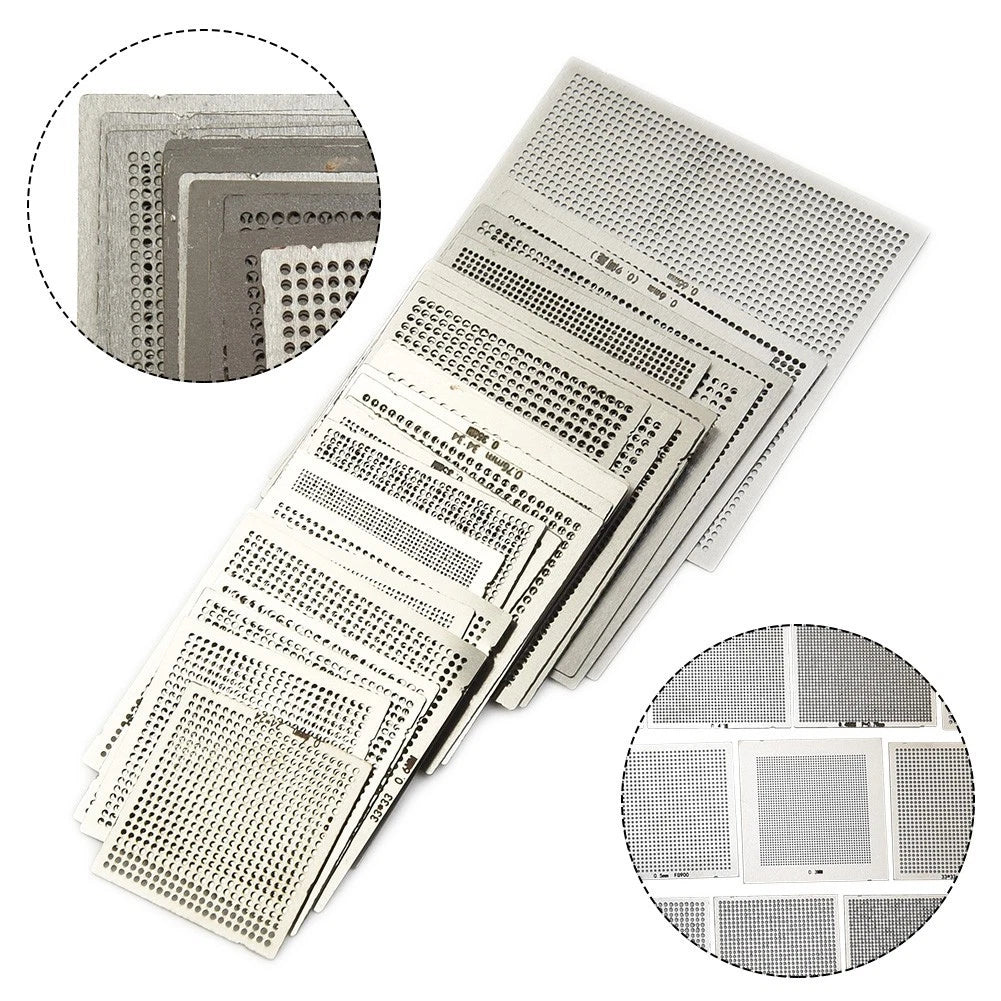 27X Reballing Rework Net Stencil Solder Template Kit for Automotive