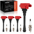 Set of 4 Ignition Coils & Iridium Platinum Spark Plugs for Nissan Altima