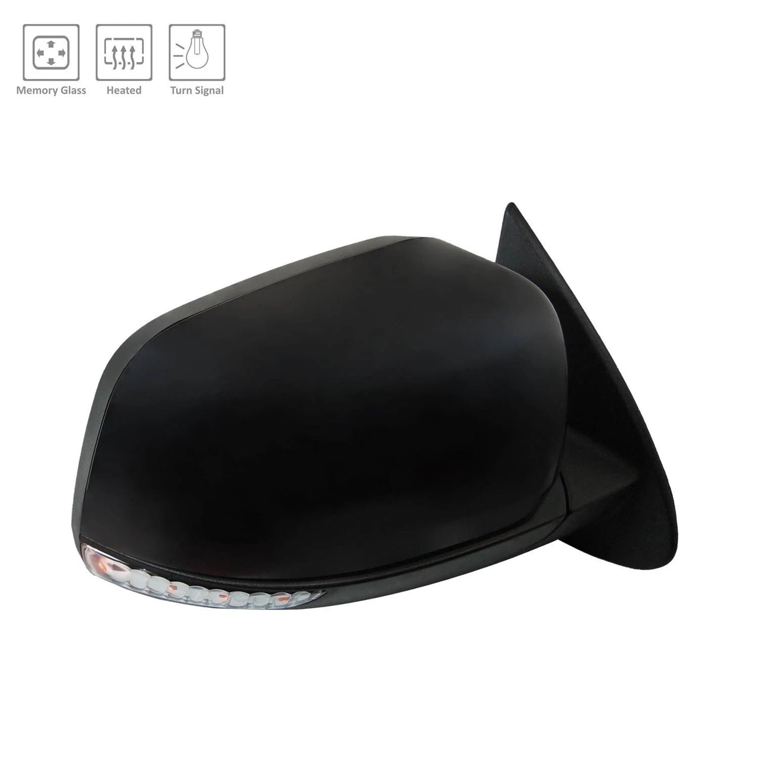 Replacement Ready to Paint Passenger Power Door Mirror w/Heated Glass w/Memory