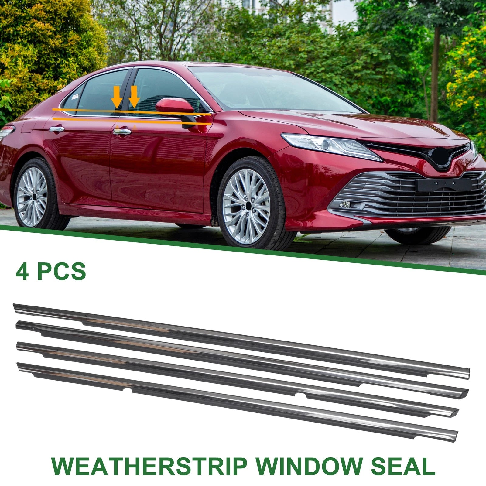 Set of 4 Weatherstrip Window Seals No.7572033080/7574033080 for Toyota Camry (2002–2006)