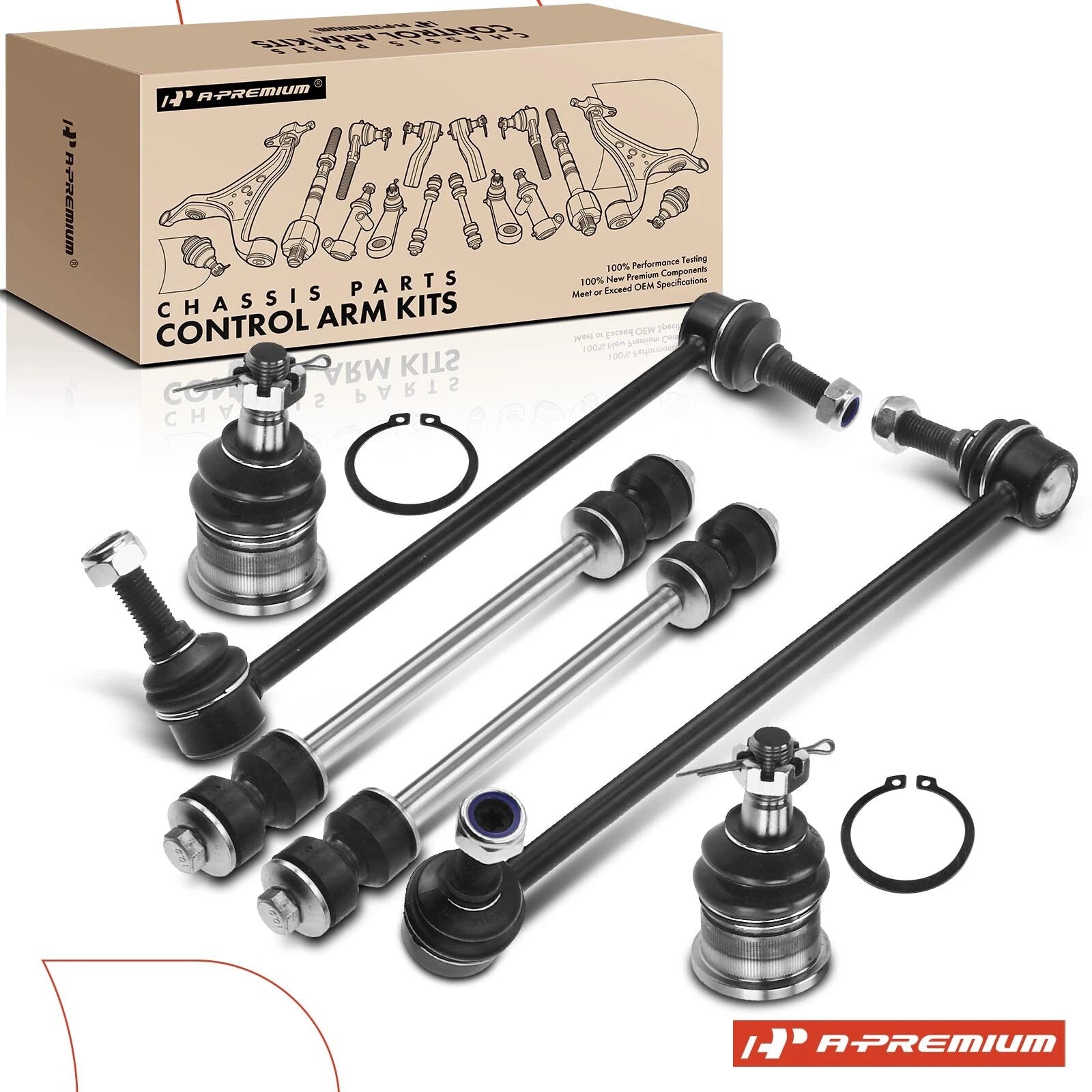 6x Stabilizer Bar Link Ball Joint for Ford Taurus Mercury (1996–2007)