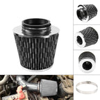 3" Carbon Fiber High Flow Cold Air Intake Filter for Make Model